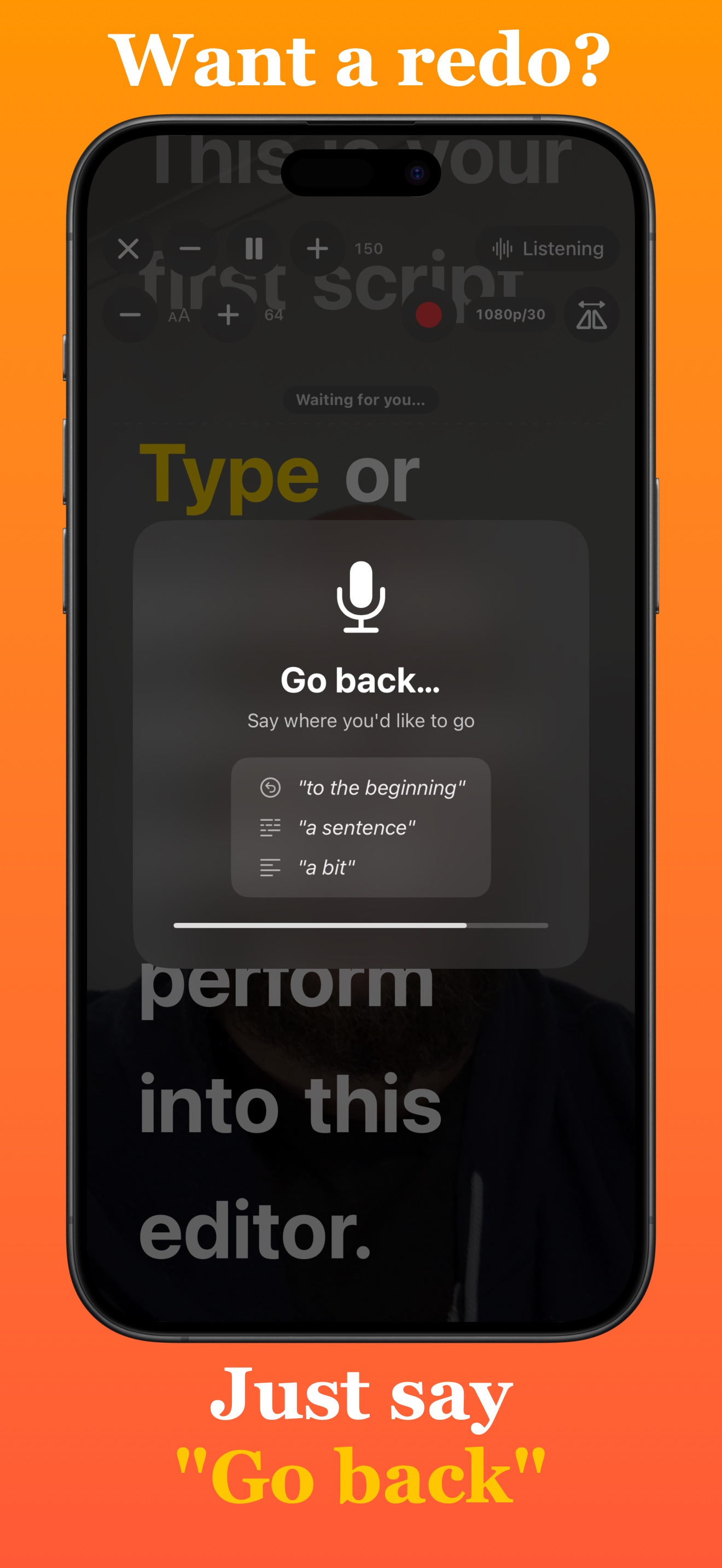 Voice go back command