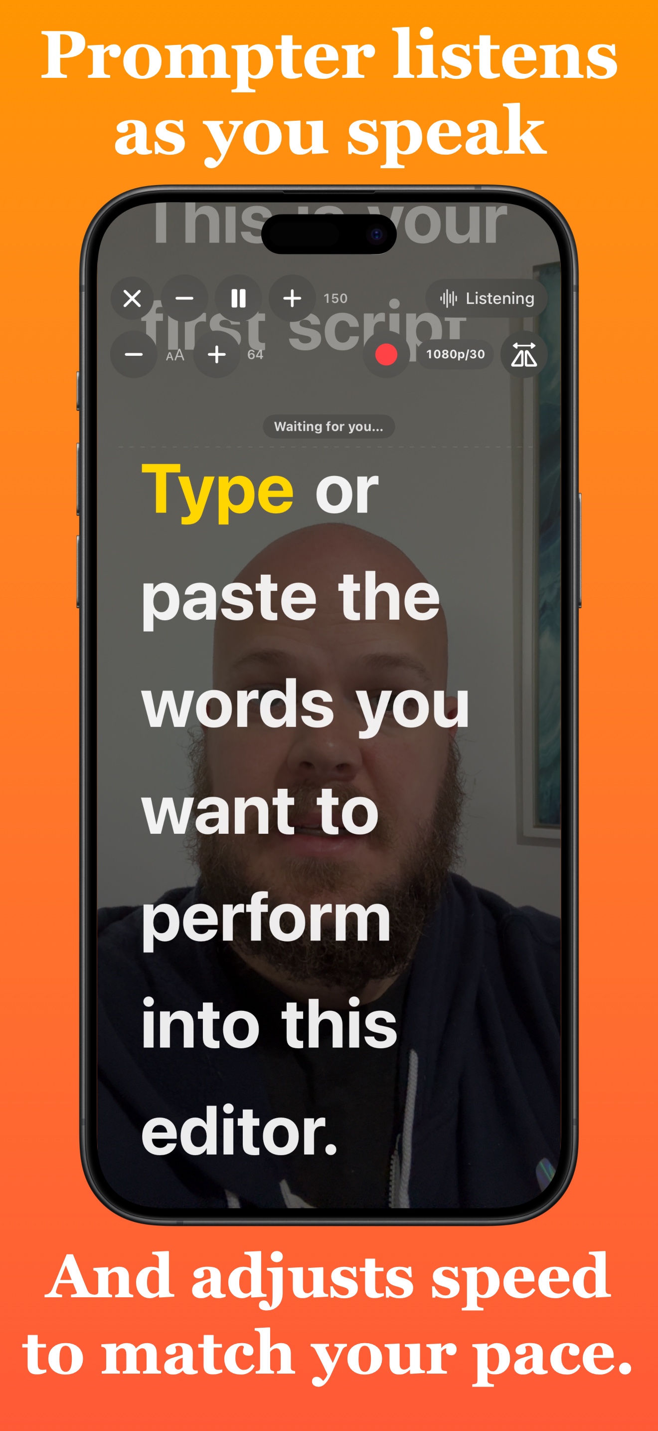 Live teleprompter mode